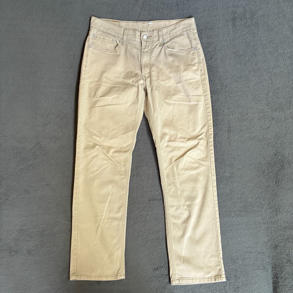 Levi's 541 Beige Denim Button Fly Straight Leg Fit 5 Pockets Jeans Mens Sz 33x32